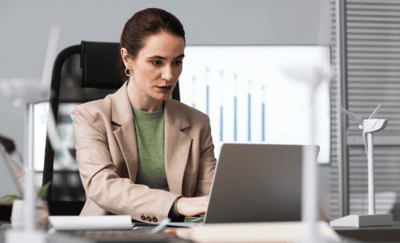 A translator providing Certified translation services, helping a customer receive secure and trusted document translations.