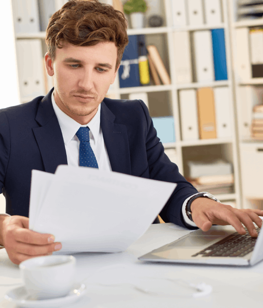 The translator builds a legal terminology glossary on a laptop to support Translation in Hoboken and maintain consistency.