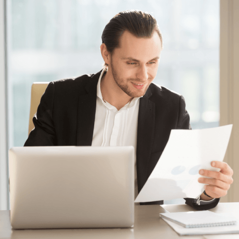 Translator updates a legal glossary on screen while Portuguese Translation Services in New Jersey keep law firm terms.