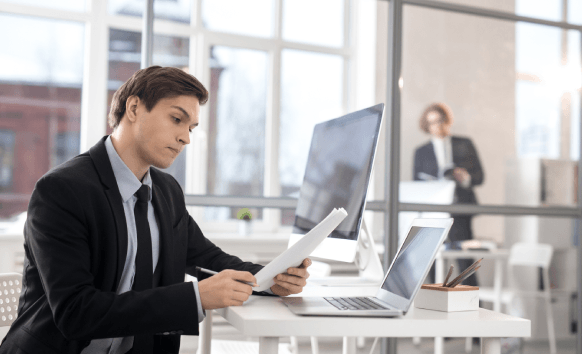 A certified translator is stamped and assembled for Spanish Translation Services in New Jersey, ready for filing.