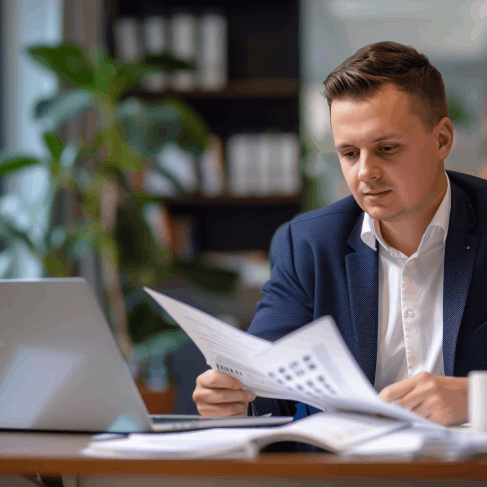 Translator prepares legal court filing packets at a desk, using Translation Services in Hoboken to match terminology.